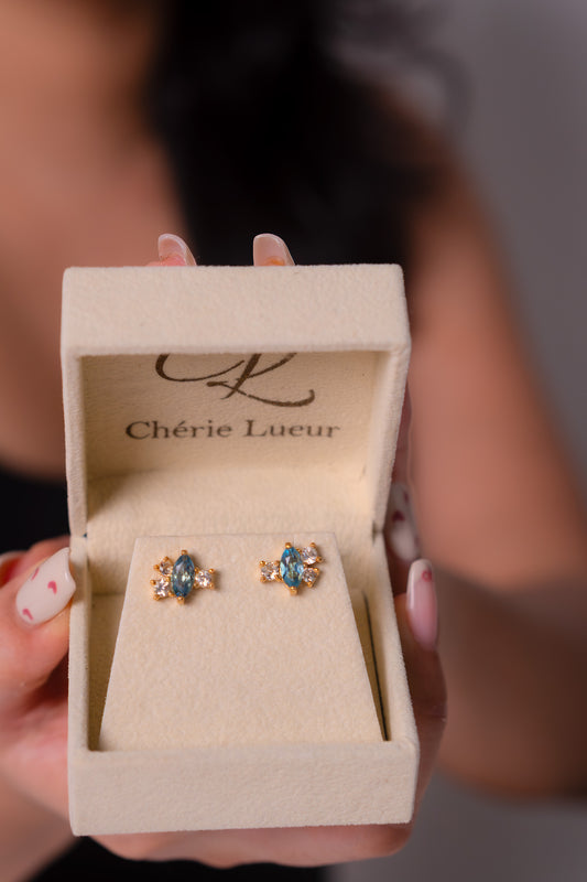 London Blue Topaz, White Topaz Lyselle Earrings - CLJ963N