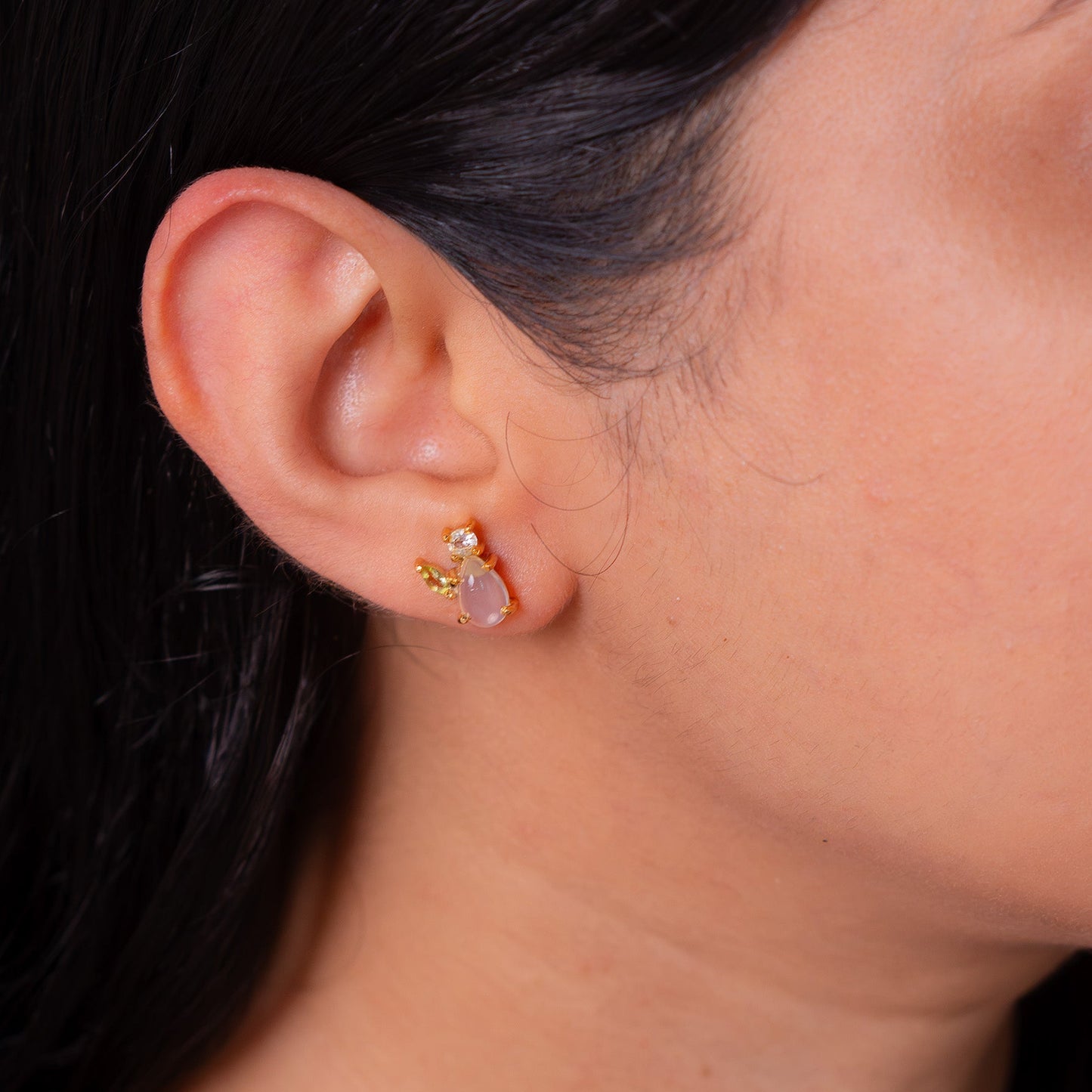 Moonstone, Peridot, White Topaz Meliora Earrings - CLJ965E