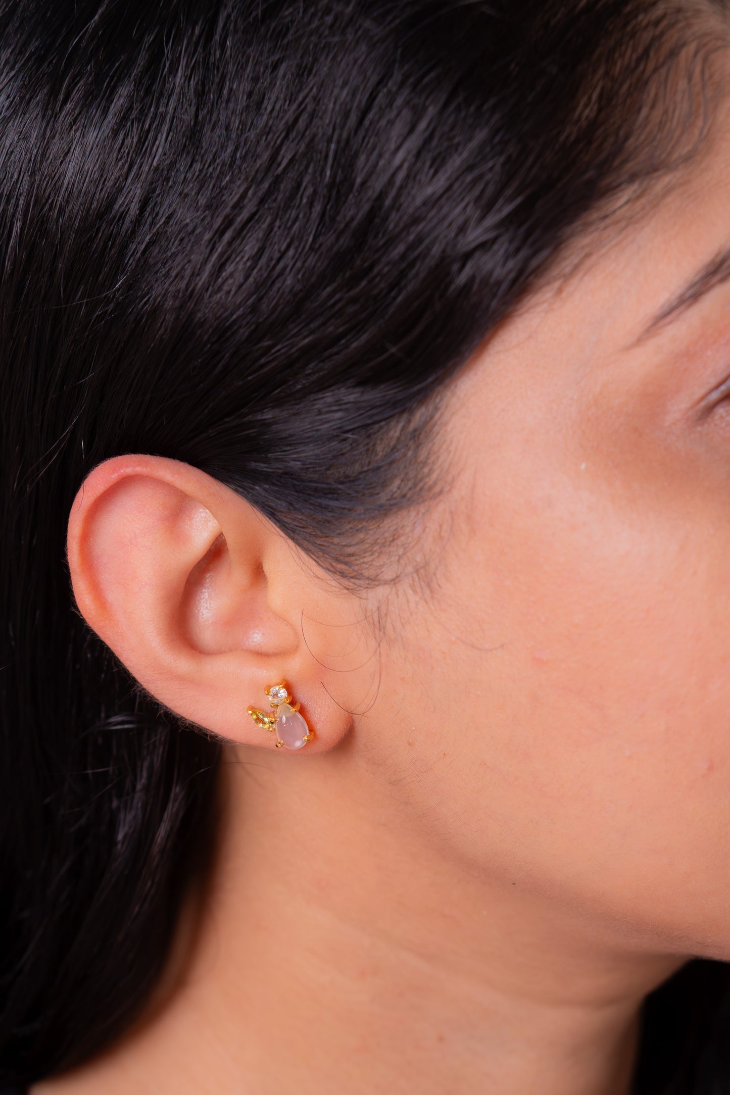 Moonstone, Peridot, White Topaz Meliora Earrings - CLJ965E