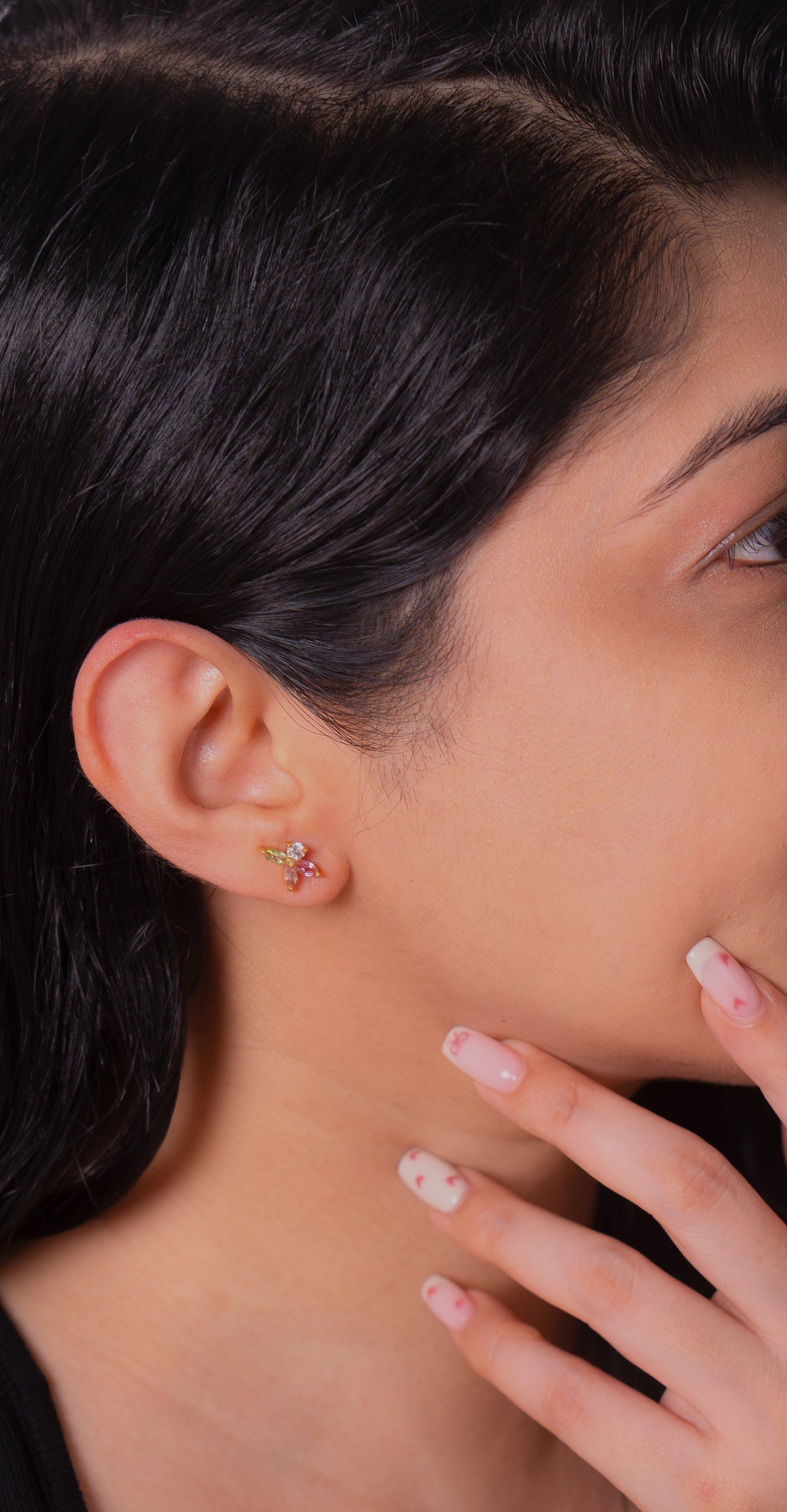 Pink Tourmaline, Peridot, White Topaz Naelle Earrings - CLJ960