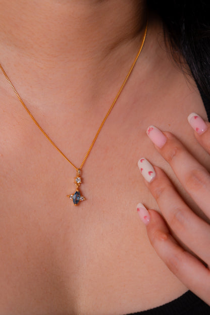 London Blue Topaz, White Topaz Lyselle Necklace - CLJ963