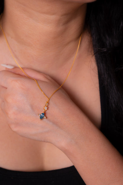 London Blue Topaz, White Topaz Lyselle Necklace - CLJ963