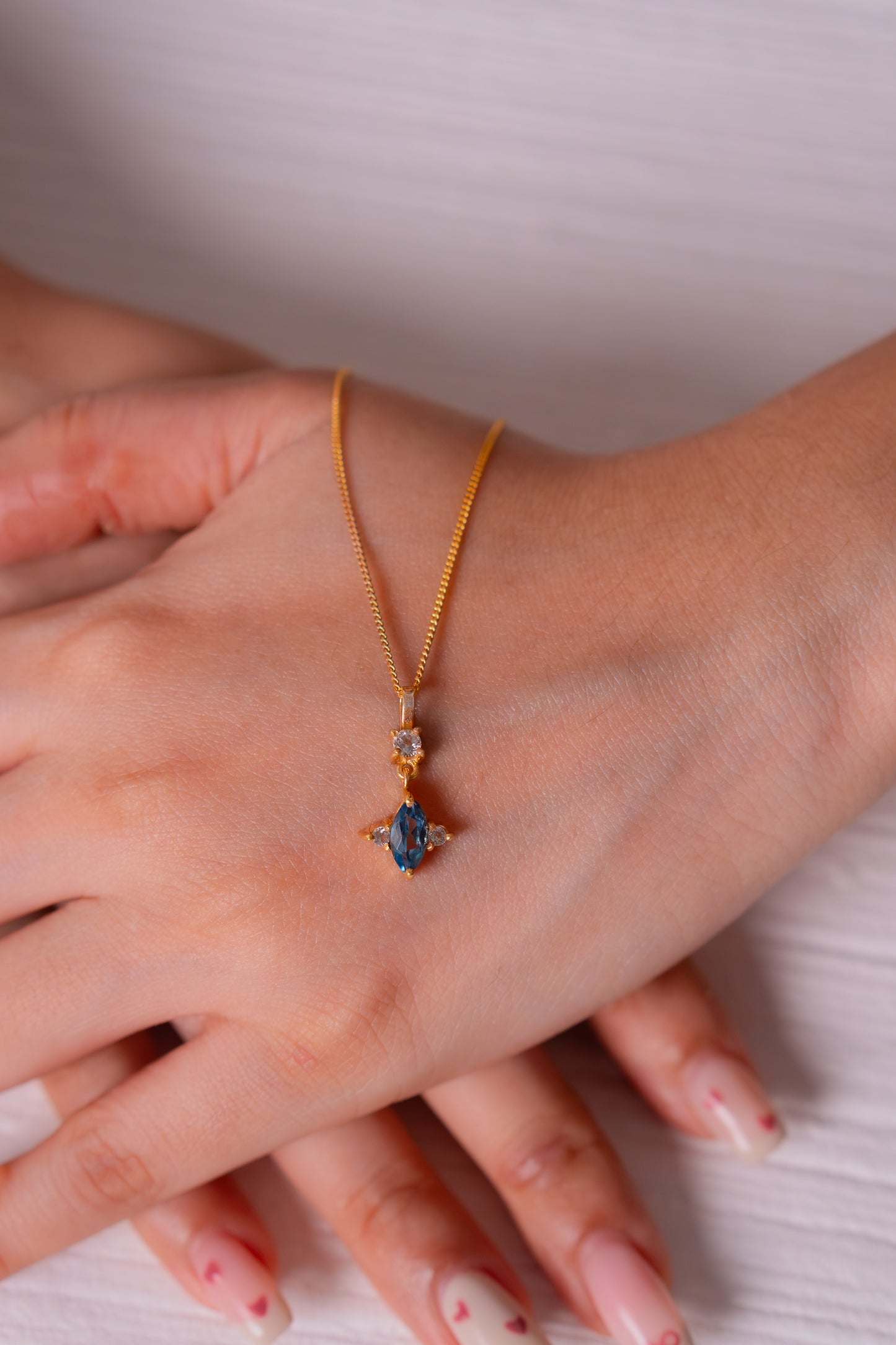London Blue Topaz, White Topaz Lyselle Necklace - CLJ963