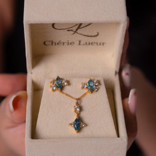 London Blue Topaz, White Topaz Lyselle Necklace - CLJ963S