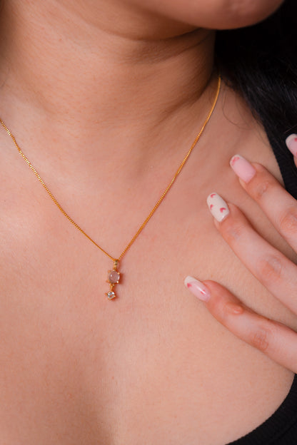 Moonstone, White Topaz Soleil Necklace - CLJ962