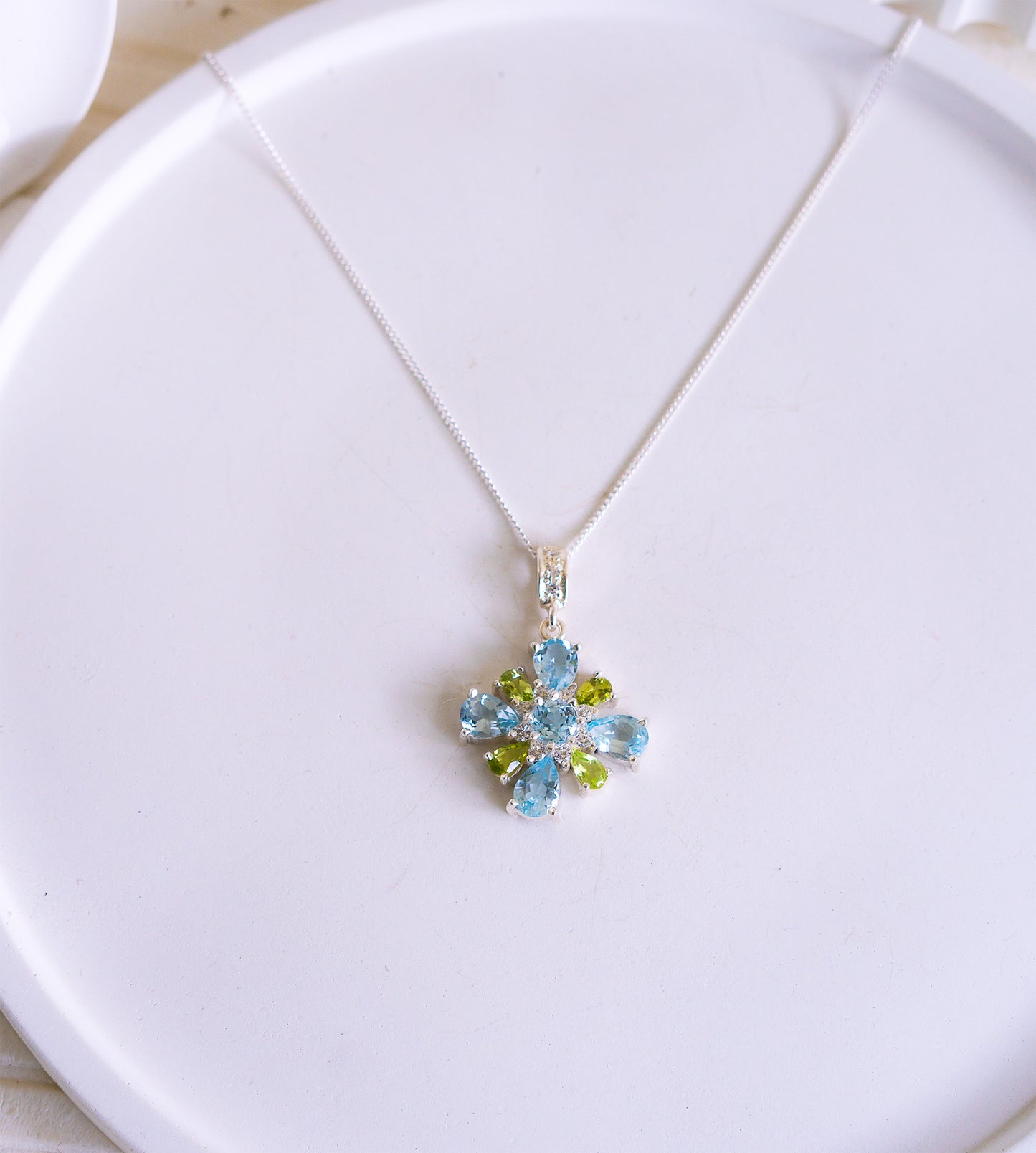 Peridot & Blue Topaz Darya Necklace - CLJ688