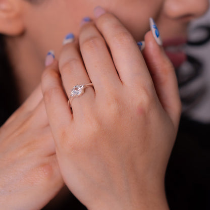 Unheated White Sapphire Eleanor Ring- CLJ982