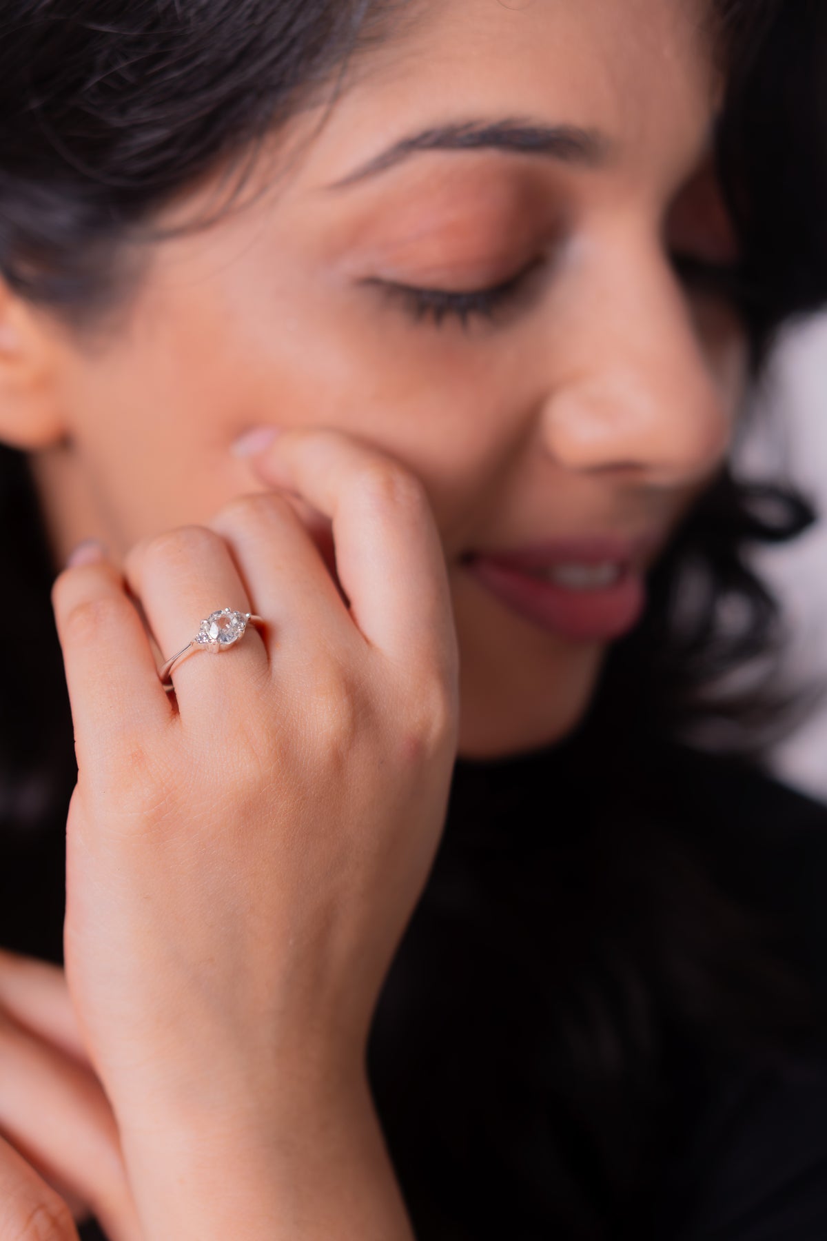 Unheated White Sapphire Eleanor Ring- CLJ982