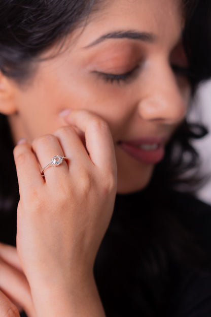 Unheated White Sapphire Eleanor Ring- CLJ982