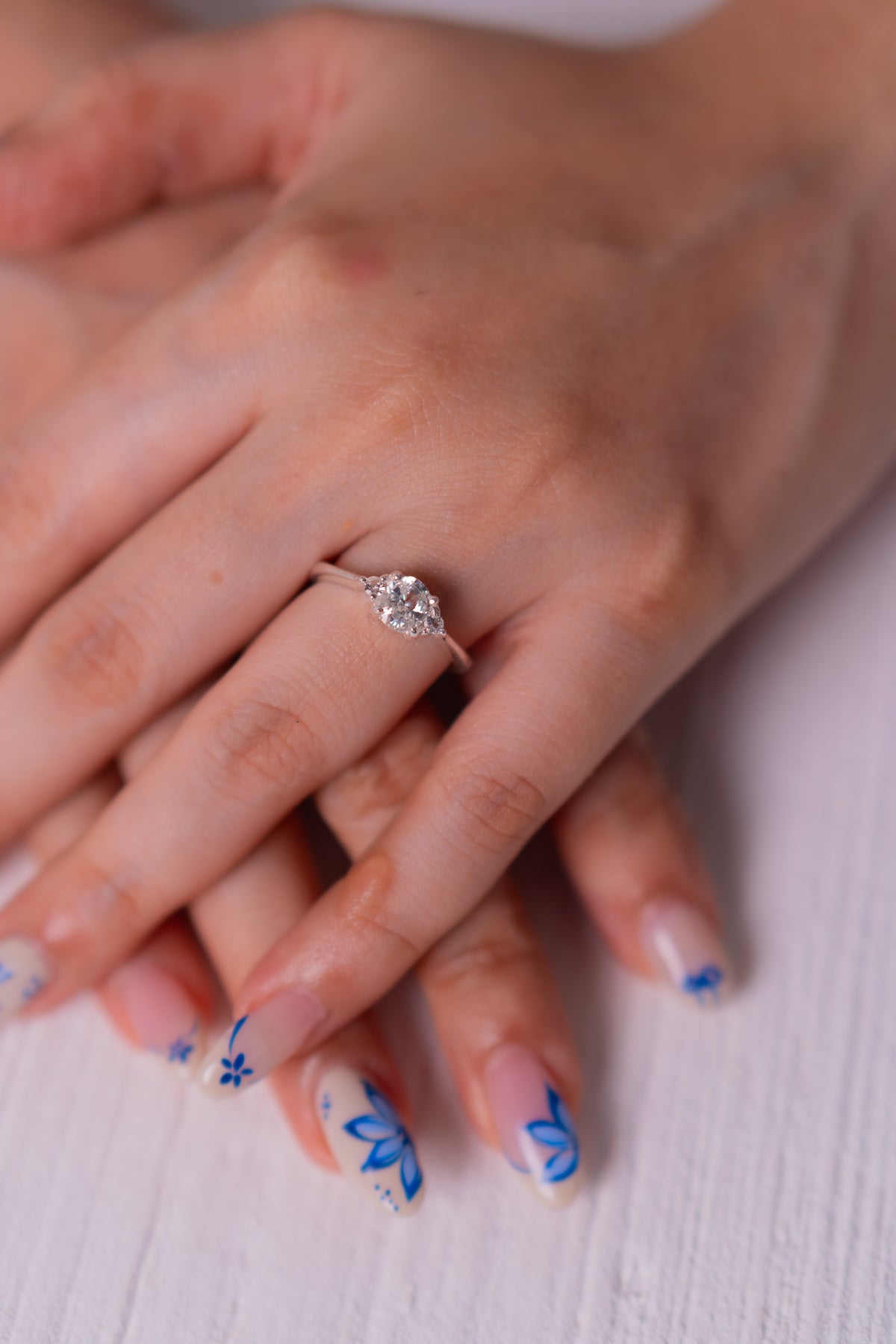 Unheated White Sapphire Eleanor Ring- CLJ982