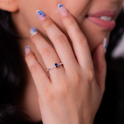 Blue Sapphire, White Sapphire Serein Ring - CLJ970