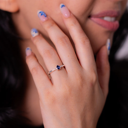Blue Sapphire, White Sapphire Serein Ring - CLJ970