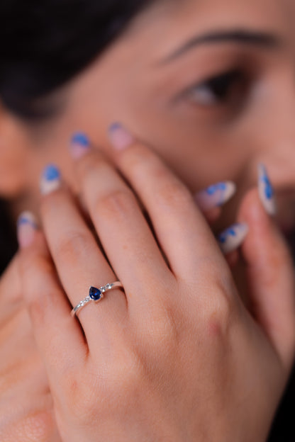 Blue Sapphire, White Sapphire Serein Ring - CLJ970