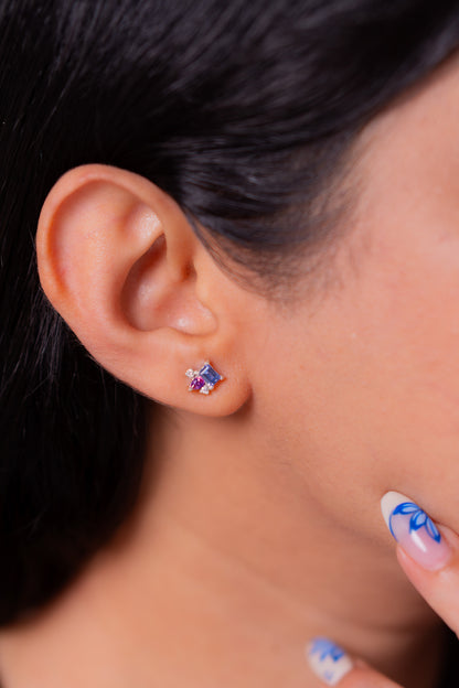 Blue Sapphire, Pink Sapphire, White Sapphire Ravenna Earrings - CLJ981