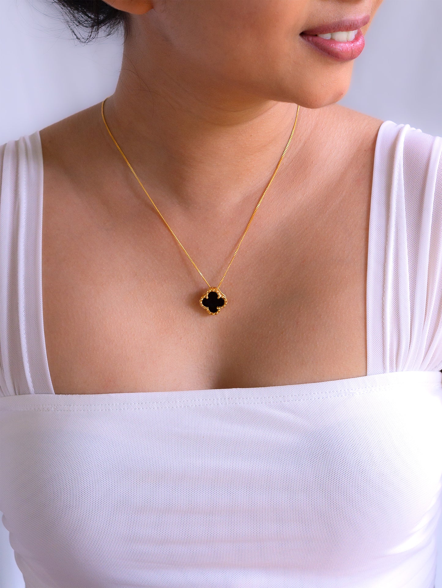 Black Onyx Leora Necklace - CLJ566B