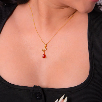 Carnelian & Peridot Kaira Necklace - CLJ835