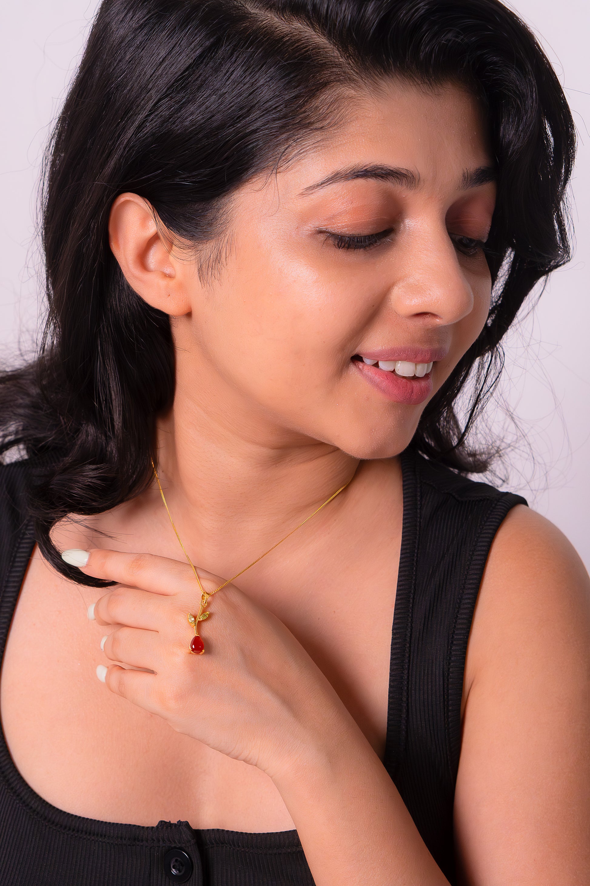 Carnelian & Peridot Kaira Necklace - CLJ835