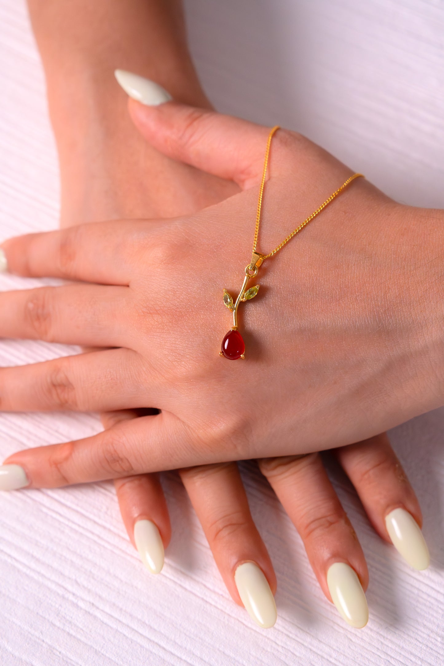 Carnelian & Peridot Kaira Necklace - CLJ835