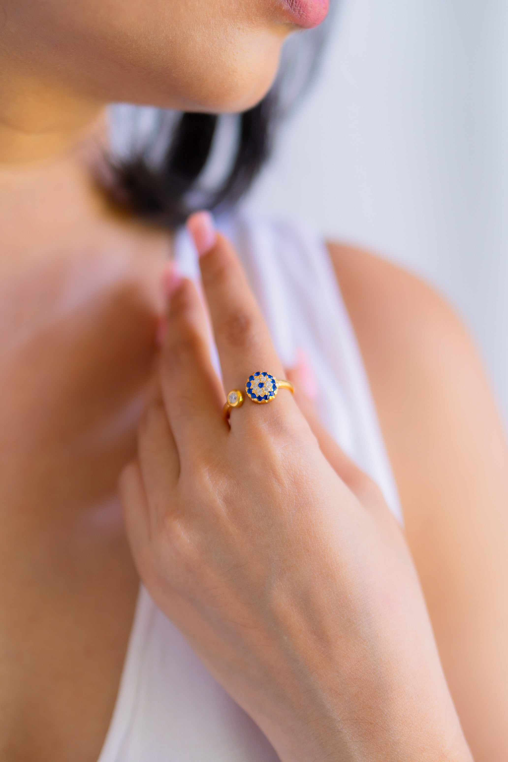 Mystic Gaze Evil Eye Ring CLJ609 Cherie Lueur