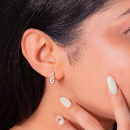 White Topaz Soraya Hoop Earrings - CLJ568W