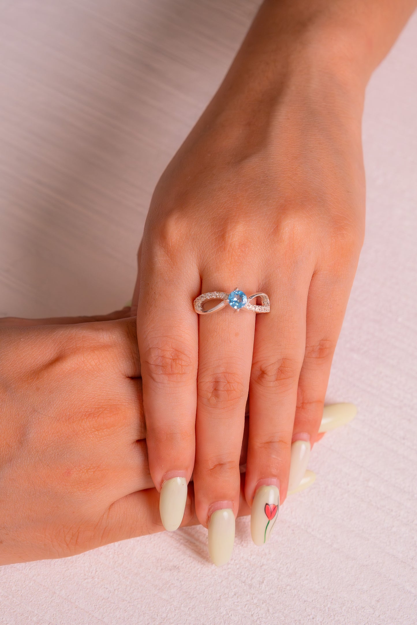 Handmade Sterlin Silver Blue Topaz Aiyana Ring - CLJ181B