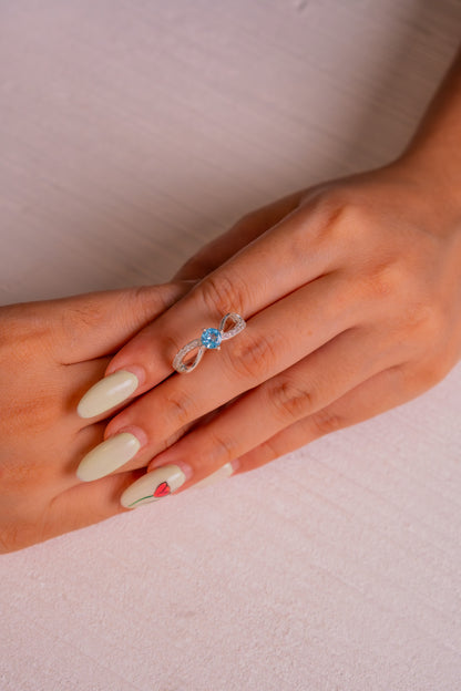 Handmade Sterlin Silver Blue Topaz Aiyana Ring - CLJ181B