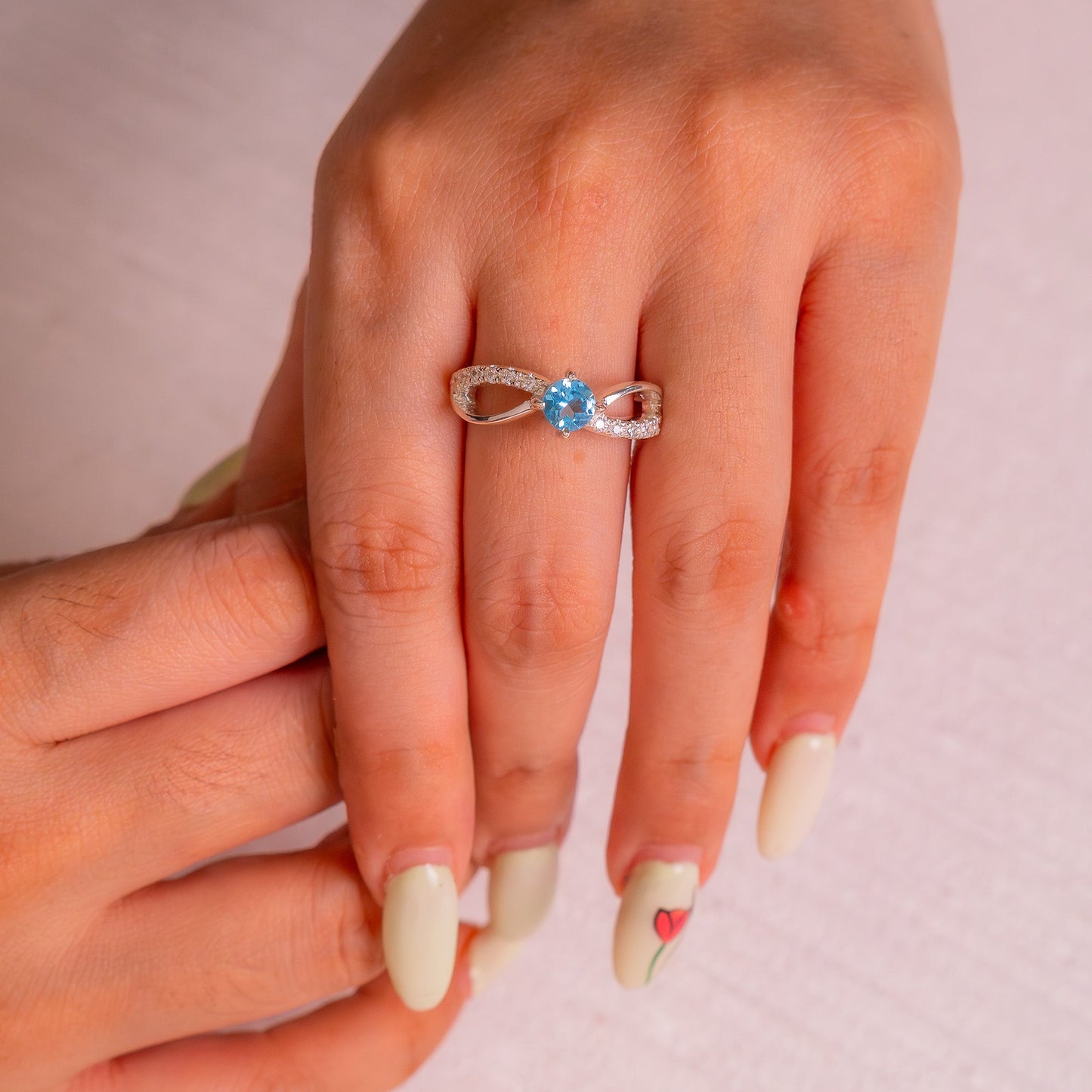 Handmade Sterlin Silver Blue Topaz Aiyana Ring - CLJ181B