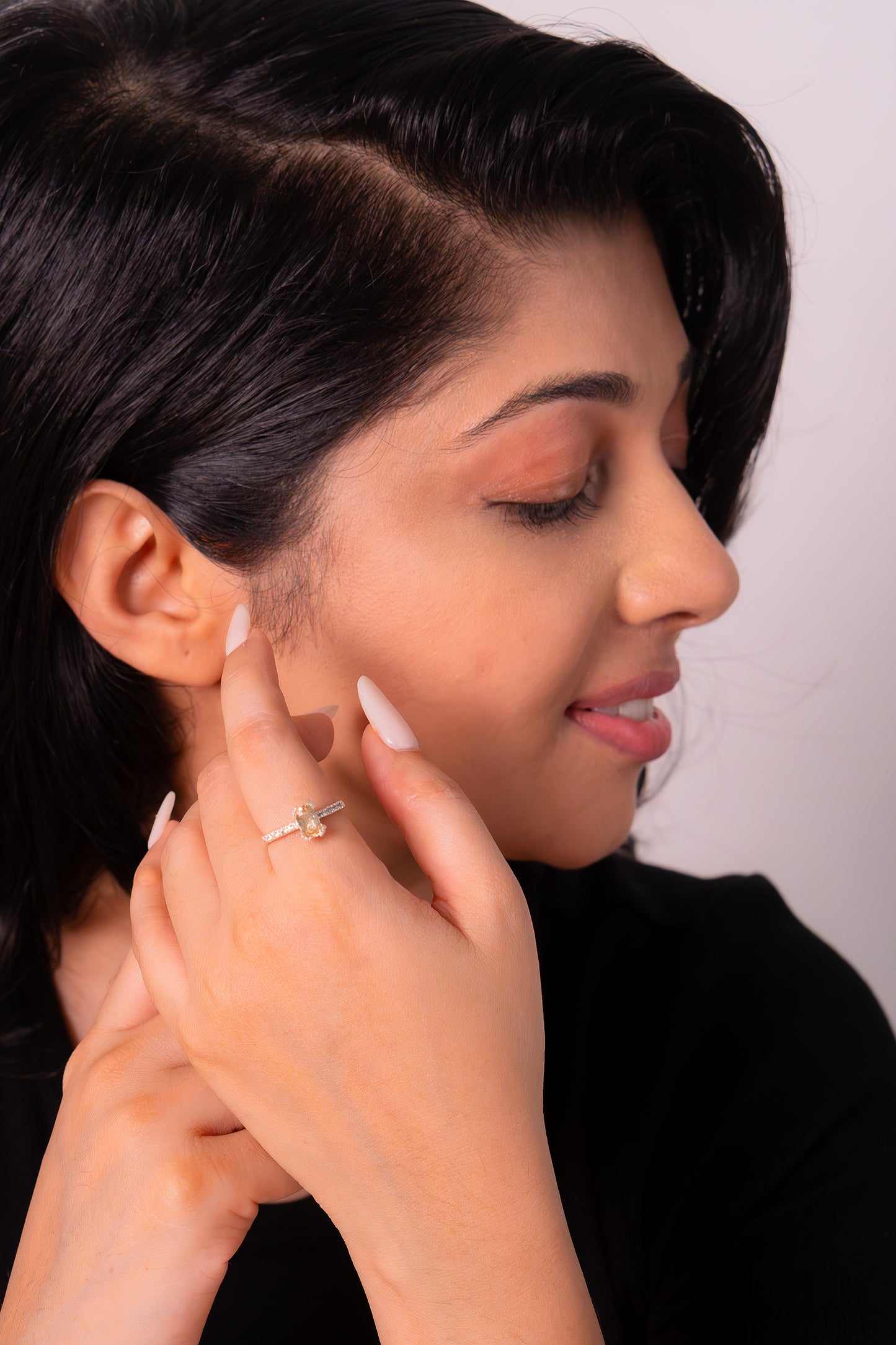 Yellow Sapphire & White Sapphire Eleanor Ring- CLJ849