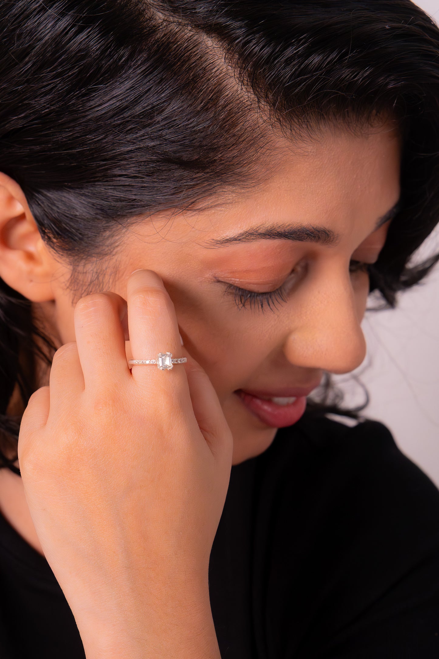 Handmade Sterling Silver White Sapphire Marianne Ring - CLJ847