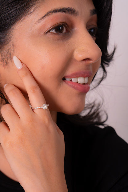 Handmade Sterling Silver White Sapphire Marianne Ring - CLJ847