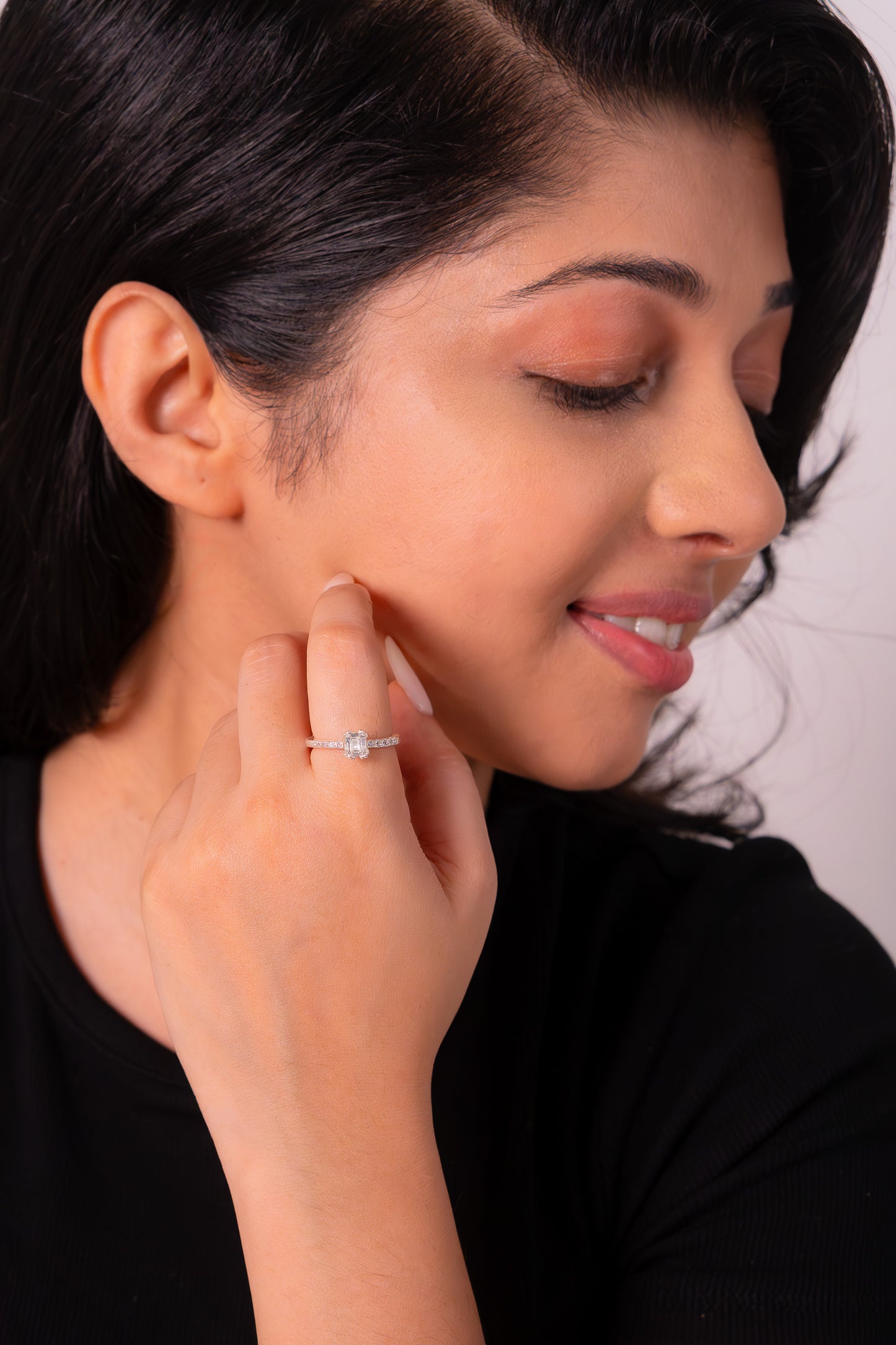 Handmade Sterling Silver White Sapphire Marianne Ring - CLJ847