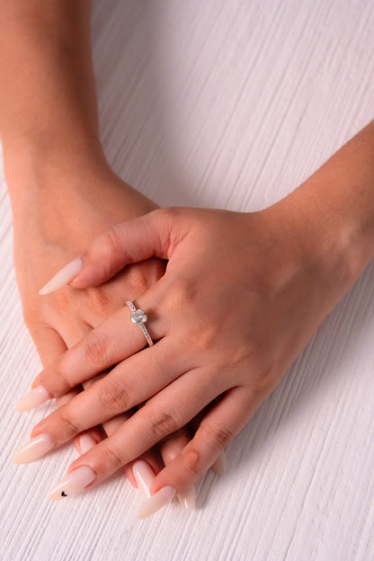 Handmade Sterling Silver White Sapphire Marianne Ring - CLJ847