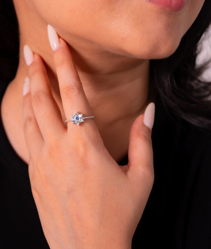 Blue Sapphire & White Sapphire Abigail Ring - CLJ332BSWS