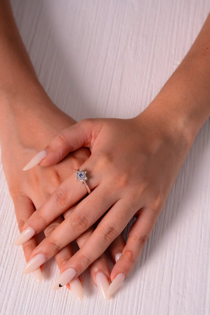 Blue Sapphire & White Sapphire Abigail Ring - CLJ332BSWS