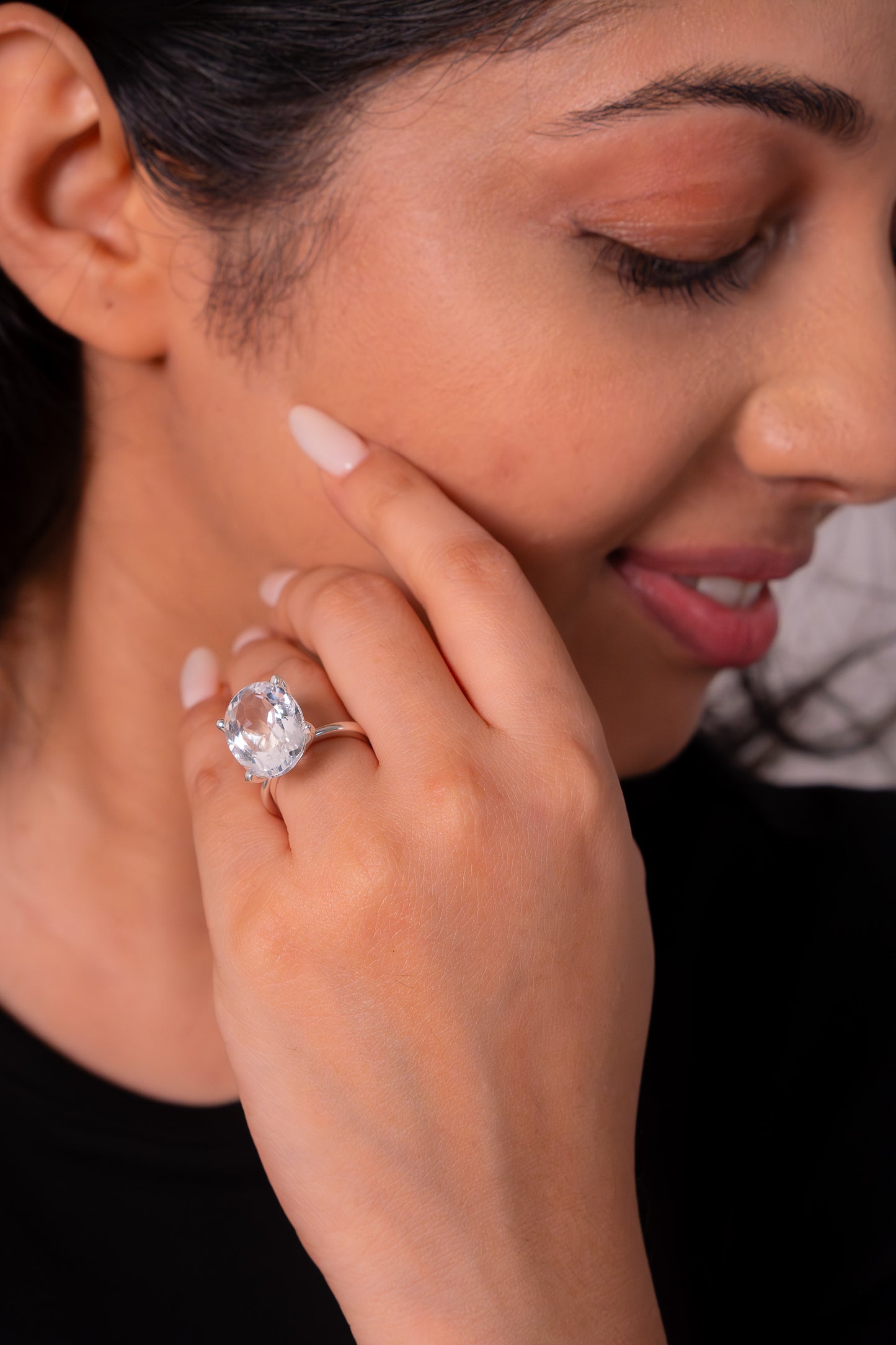 Handmade Sterling Silver White Topaz Cristina Ring - CLJ848