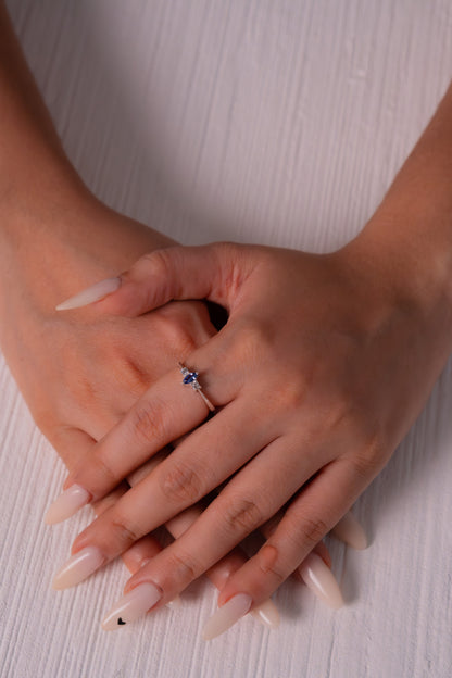 Blue Sapphire & White Sapphire Irene Ring - CLJ851