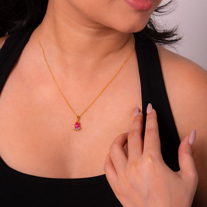 Handmade Sterling Silver Pink Topaz & White Topaz Dhara Necklace - CLJ691PTW