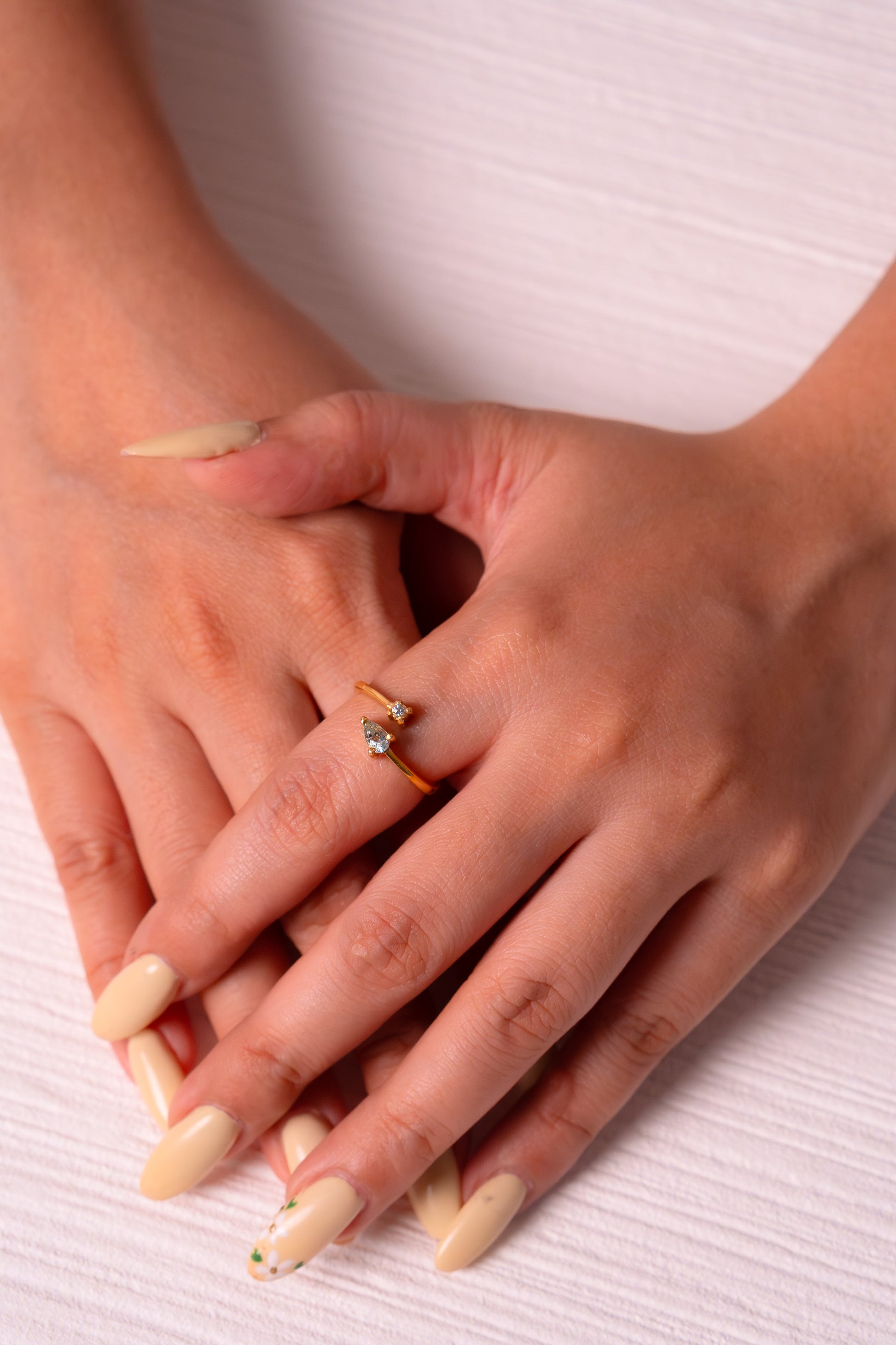 Handmade Sterling Silver Aquamarine & White Sapphire Evalina Ring -CLJ642AQ