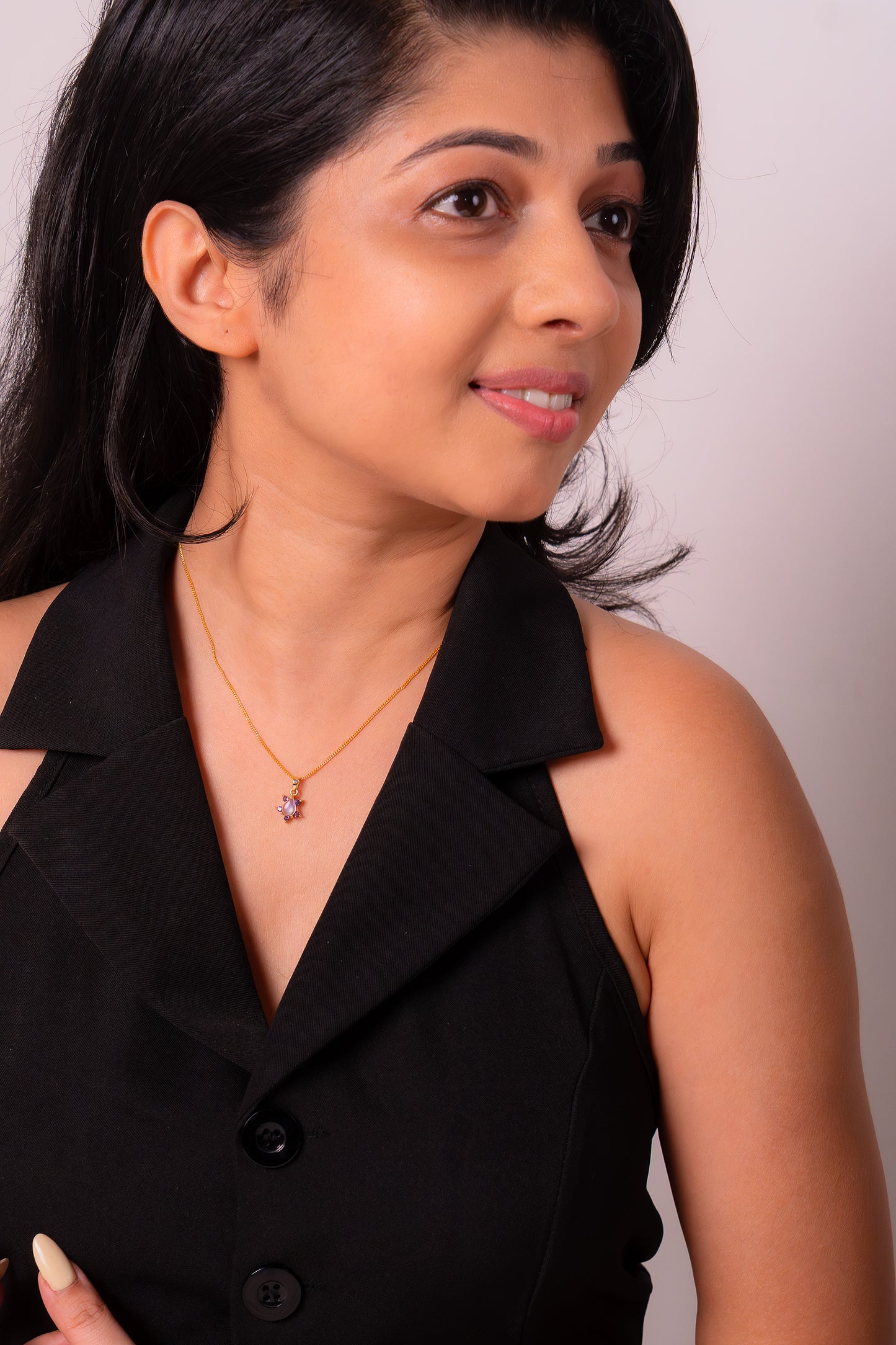 Blue Moonstone & Amethyst Inaya Necklace - CLJ861