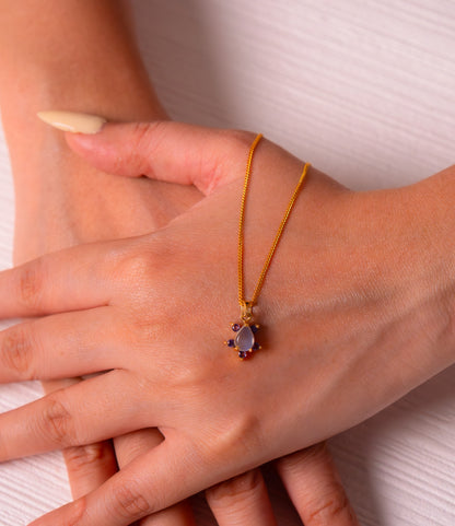 Blue Moonstone & Amethyst Inaya Necklace - CLJ861
