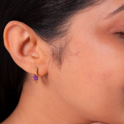 Amethyst Soraya Hoop Earrings - CLJ568A