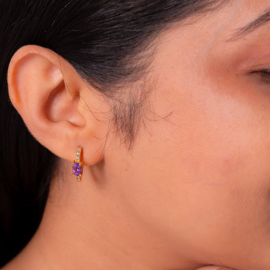 Amethyst Soraya Hoop Earrings - CLJ568A