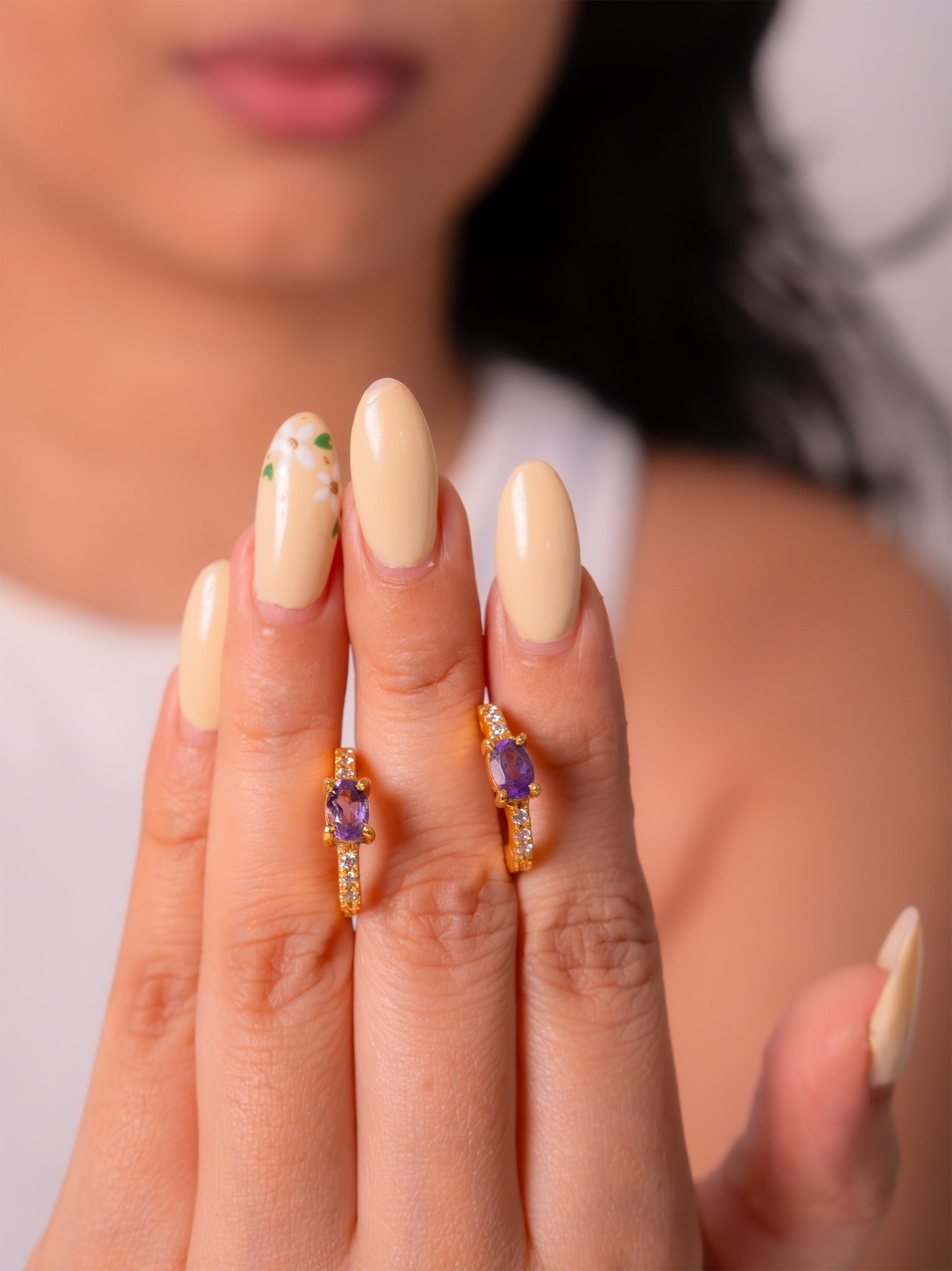 Amethyst Soraya Hoop Earrings - CLJ568A