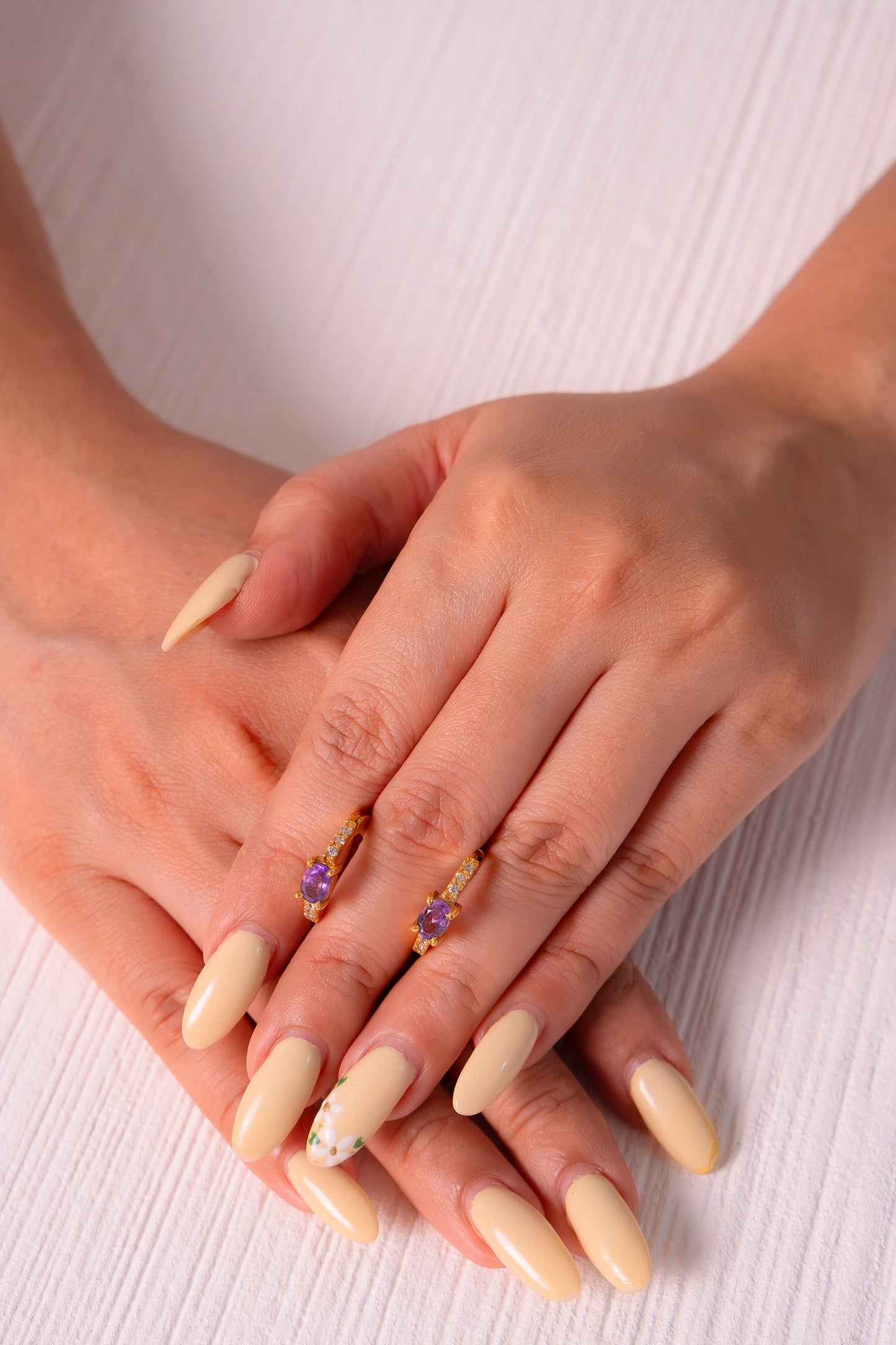 Amethyst Soraya Hoop Earrings - CLJ568A