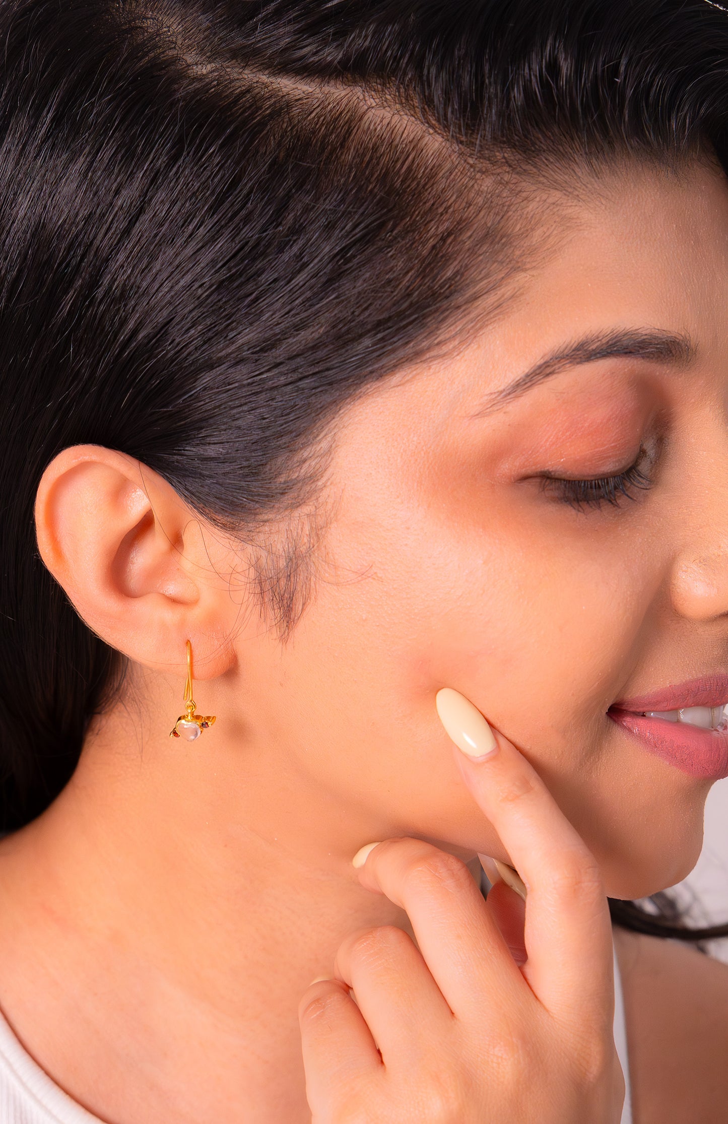 Handmade Sterling Silver Rose Quartz & Garnet Yvette Earrings - CLJ863