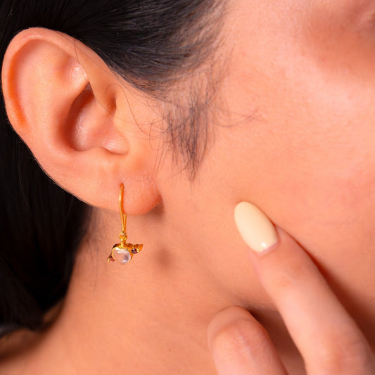 Handmade Sterling Silver Rose Quartz & Garnet Yvette Earrings - CLJ863