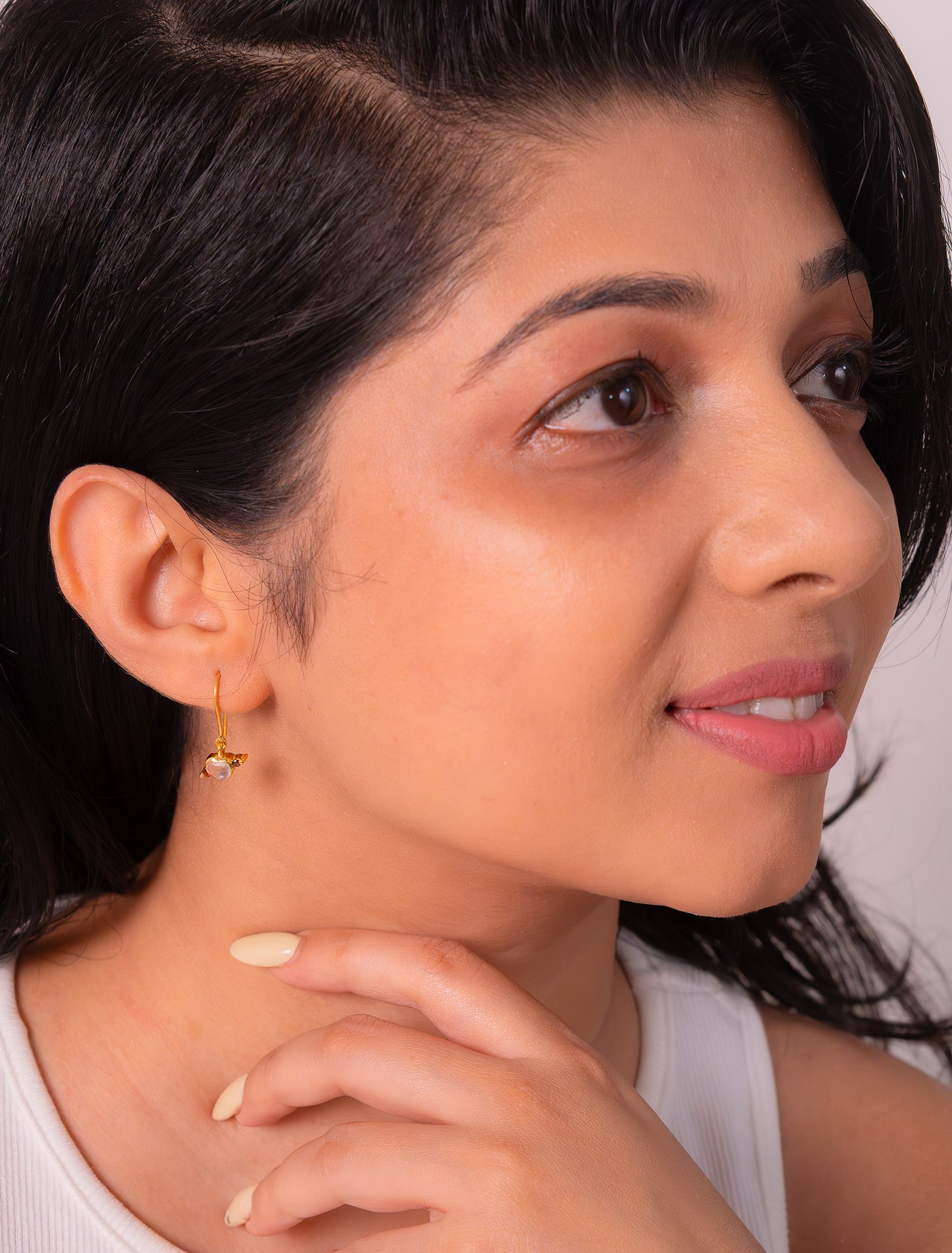 Handmade Sterling Silver Rose Quartz & Garnet Yvette Earrings - CLJ863