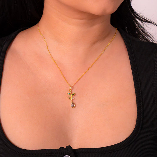 Blue Topaz, Chromium Diopside & White Sapphire Hesper Necklace - CLJ866