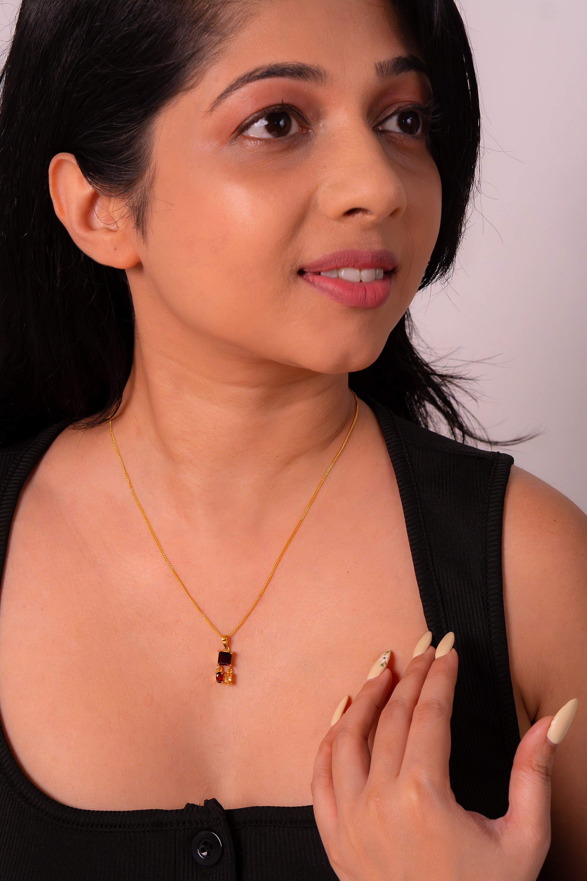 Garnet & Citrine Aveline Necklace -CLJ868