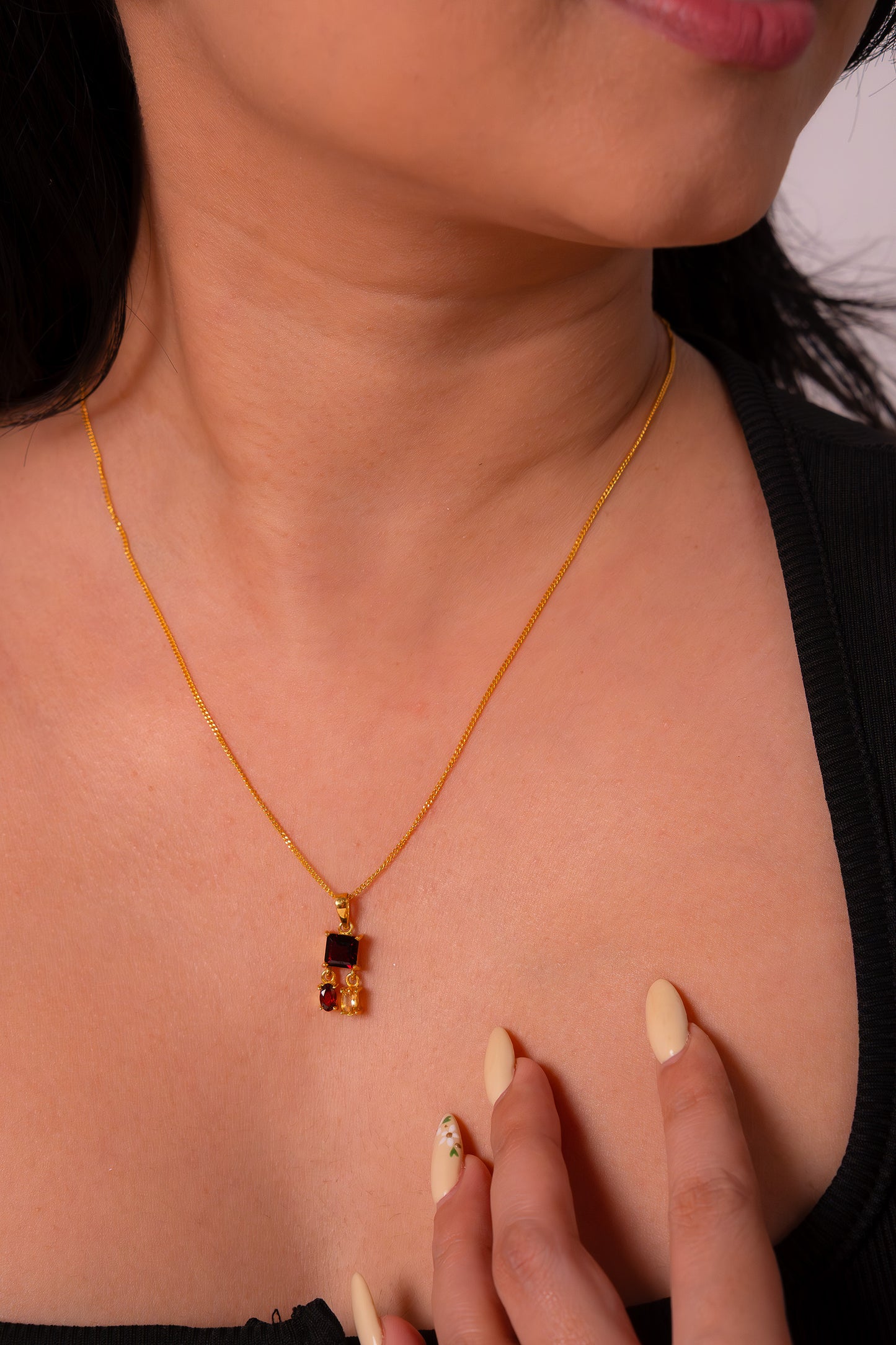 Garnet & Citrine Aveline Necklace -CLJ868